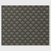 Koningin Bee Black en Gold Royalty Patroonmatte Cadeaupapier (Vlak)