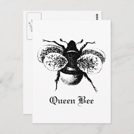  koningin Bee Briefkaart (Voorkant / Achterkant)
