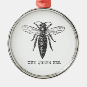 Koningin Bee Bug Insecten Bijen Illustratie Metalen Ornament