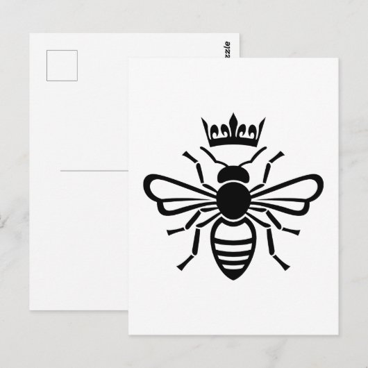 Koningin Bee Crown Briefkaart (Voorkant / Achterkant)