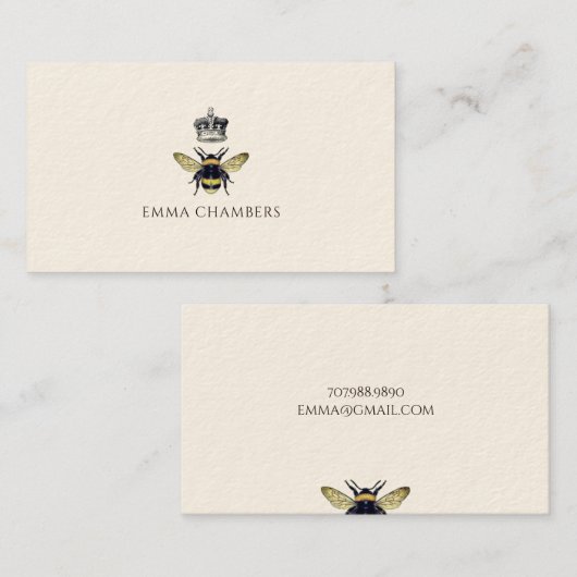 Koningin Bee Crown Calling Contactkaartje (Voorkant / Achterkant)