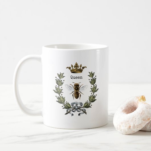 Koningin Bee Crown en Wreath Koffiemok (Met donut)