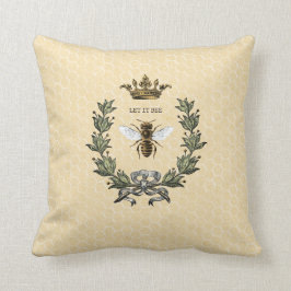 koningin Bee Crown en Wreath Kussen