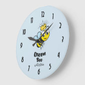 Koningin Bee Cute Bumble Bee met Kroon Grote Klok (Hoek)