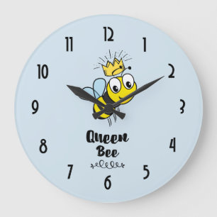 Koningin Bee Cute Bumble Bee met Kroon Grote Klok