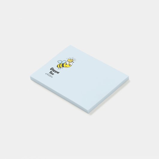 Koningin Bee Cute Bumble Bee met Kroon Post-it® Notes (Schuin)