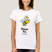 Koningin Bee Cute Bumble Bee met Kroon T-shirt (Voorkant)