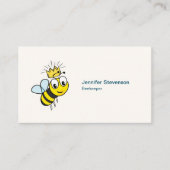 Koningin Bee Cute Bumble Bee met Kroon Visitekaartje (Voorkant)