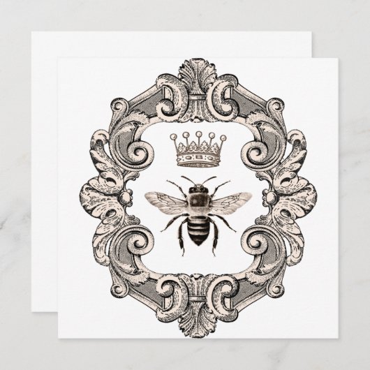  koningin Bee Flat Kaart (Voorkant / Achterkant)