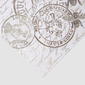 Koningin Bee Frans Postmerk Frans Script Decoupage Tissuepapier (Detail)