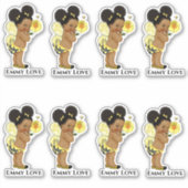 Koningin Bee Girl Wings Yellow Black Stripes Stick Sticker (Voorkant)