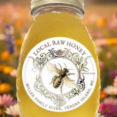 Koningin Bee Gold Lijst Raw Honey Ronde Sticker