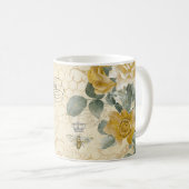 koningin Bee Golden Rozen Floral Koffiemok (Voorkant rechts)