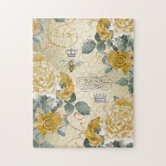  koningin Bee Golden Rozen Floral Legpuzzel (Verticaal)