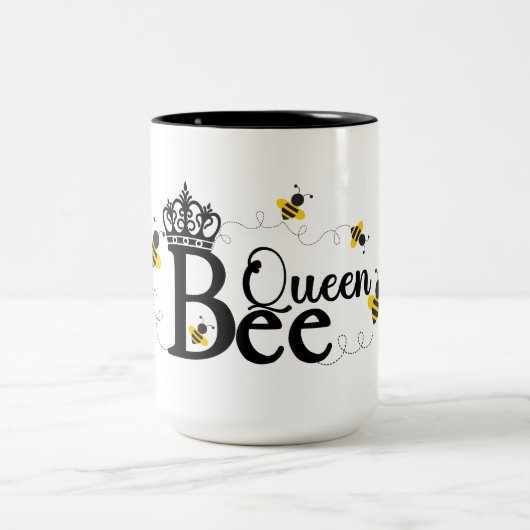 Koningin Bee, honingbijen, Bumble Bee, Gift for he Tweekleurige Koffiemok (Center)