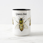 Koningin Bee Illustratie Honingbij Tweekleurige Koffiemok (Center)