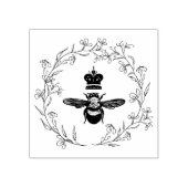 Koningin Bee in een Bloem en Foliage Wreater Rubberstempel (Afrduk)