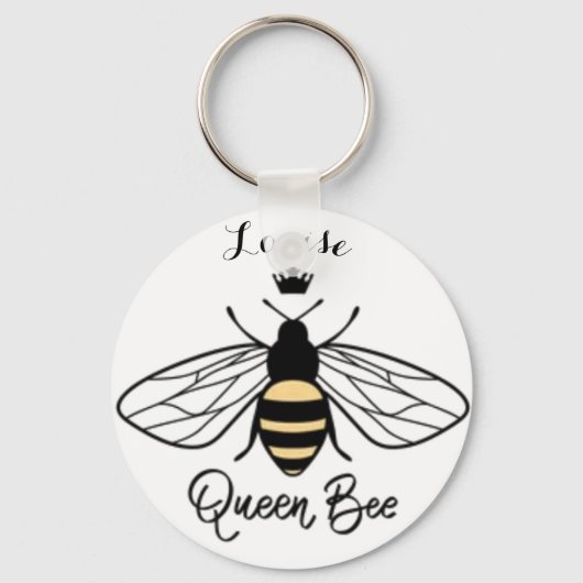 Koningin Bee Keyring voegt jouw naam toe. Alle opk Sleutelhanger (Voorkant)