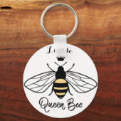Koningin Bee Keyring voegt jouw naam toe. Alle opk Sleutelhanger (Voorkant)