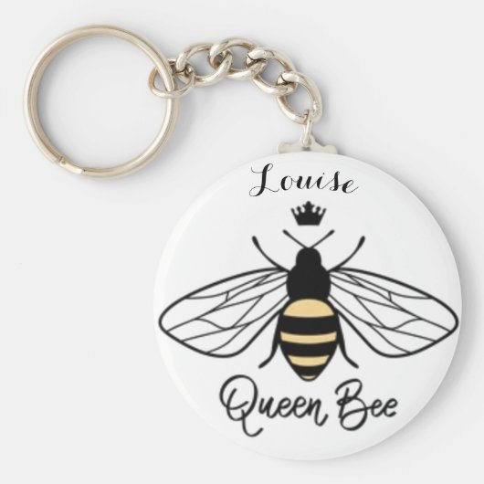 Koningin Bee Keyring voegt jouw naam toe. Alle opk Sleutelhanger (Voorkant)