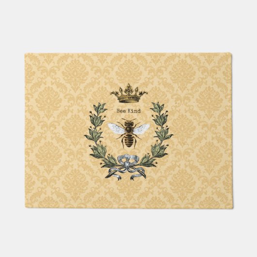  koningin Bee Kind Damask Deurmat (Voorkant)