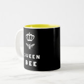 Koningin Bee. Kroon. Grappig Cute Gezegden. Tweekleurige Koffiemok (Voorkant links)