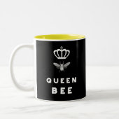 Koningin Bee. Kroon. Grappig Cute Gezegden. Tweekleurige Koffiemok (Links)