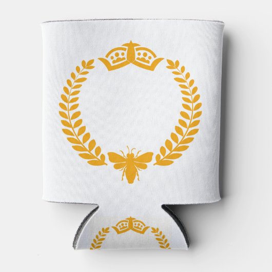 Koningin Bee. Laurel met Bijen en Kroon Blikjeskoeler (Voorkant)