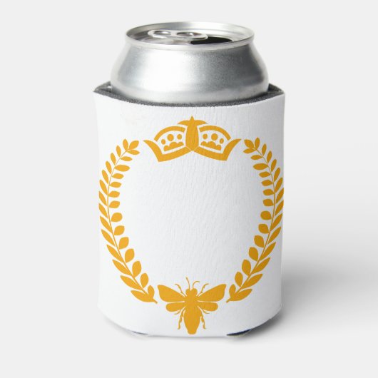 Koningin Bee. Laurel met Bijen en Kroon Blikjeskoeler (Blikje Achterkant)