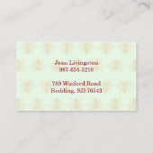 Koningin Bee Light Green Beekeeper Visitekaartje (Achterkant)