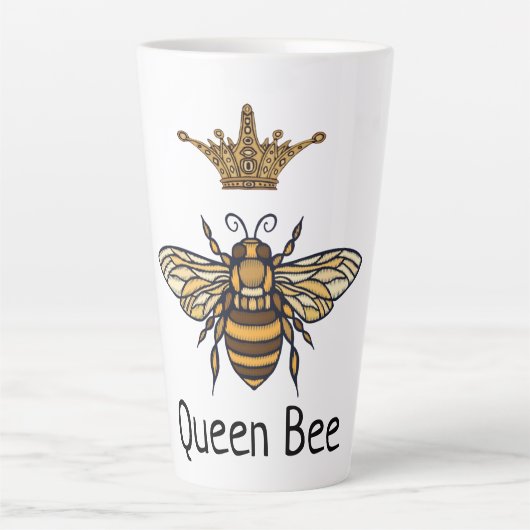 Koningin Bee met Fancy Kroonlatte Mok (Voorkant)