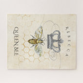  koningin Bee met Honeycomb Monogram Naam Legpuzzel (Horizontaal)