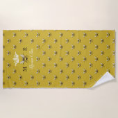 Koningin Bee Modern  Monogram Beach Towel Strandlaken (Voorkant)