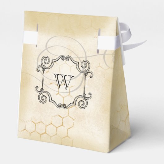 Koningin Bee Monogram Dank u Bedankdoosjes (Achterkant)