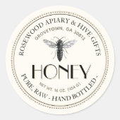 Koningin Bee Raw Hand Bottled Honey Sticker (Voorkant)