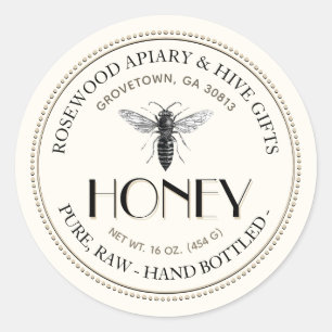 Koningin Bee Raw Hand Bottled Honey Sticker