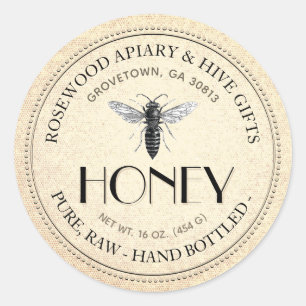 Koningin Bee Raw Hand Bottled Honey Sticker