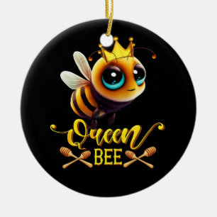 Koningin Bee Royal Crown Hive Honey Beekeeping Bee Keramisch Ornament