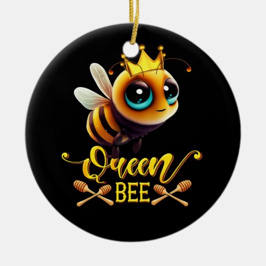 Koningin Bee Royal Crown Hive Honey Beekeeping Bee Keramisch Ornament (Voorkant)