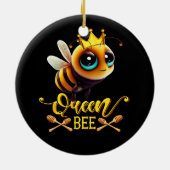 Koningin Bee Royal Crown Hive Honey Beekeeping Bee Keramisch Ornament (Achterkant)