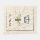 koningin Bee Royal Crown Honeycomb Fleece Deken (Voorkant (Horizontaal))
