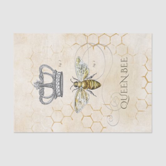  koningin Bee Royal Crown Honeycomb Tissuepapier (Voorkant)