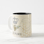  koningin Bee Royal Crown Honeycomb Tweekleurige Koffiemok (Voorkant links)