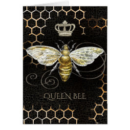  koningin Bee Royal Crown Honeycomb Zwarte Kaart