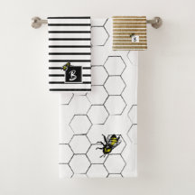 Koningin Bee Stripe met honingraat | Monogram