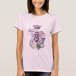 Koningin Bee Vintage Retro Nostalgische Kunst T-shirt