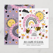Koningin BEES Cute BFF, Baby Girl, Girly Gifts Pin Briefkaart (Voorkant / Achterkant)