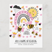 Koningin BEES Cute BFF, Baby Girl, Girly Gifts Pin Briefkaart (Voorkant)