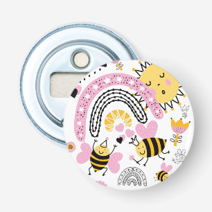 Koningin BEES Cute BFF, Baby Girl, Girly Gifts Pin Button Flesopener