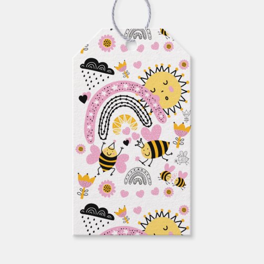 Koningin BEES Cute BFF, Baby Girl, Girly Gifts Pin Cadeaulabel (Voorkant)